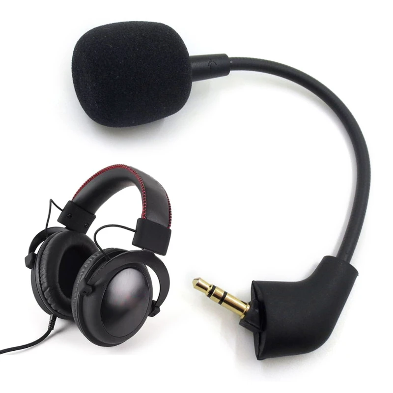 ميكروفون بديل لسماعات الألعاب ، سماعة رأس فضية ، ميكروفون 3.5 مللي متر ، مناسب لهايبر إكس كلاود 2 II