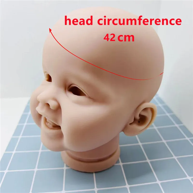 Silicone Reborn Doll com BJD Cabelo e Peruca, A Circunferência de uma Boneca, A Cabeça de Uma Boneca, Cerca de 42cm, Novo, 7 Modelos Diferentes