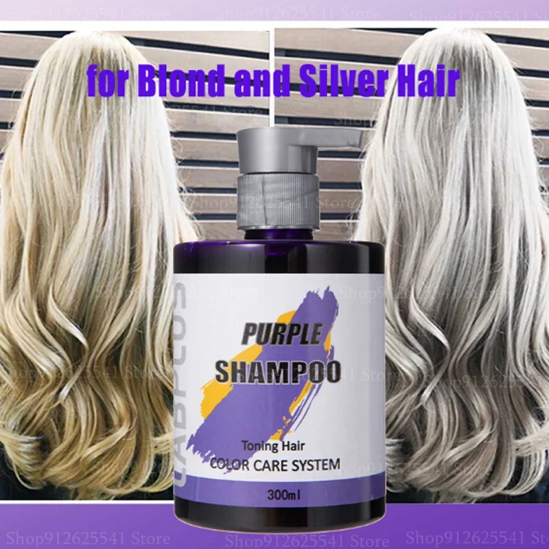 

300ml Women Men White Silver Fixed Color Shampoo Purple Shampoo Professional Yellow Removal Post Dyeing Care for Hair