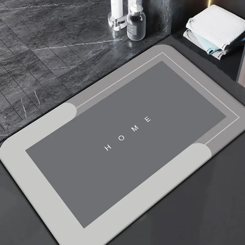 Soft Rectangle Diatomite Floor Mats Household Bathroom Doorway Water-absorbent Floor Mats Bathroom Entrance Non-slip Foot Mats