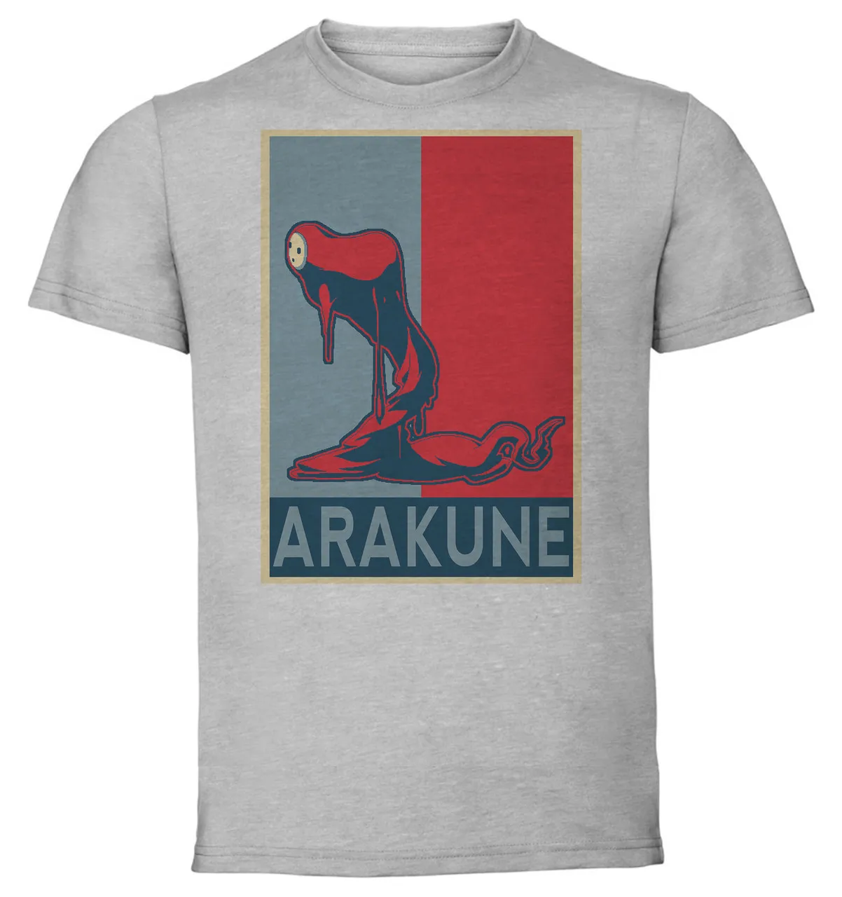 T-Shirt Unisex Grey Propaganda Pixel Art BlazBlue Arakune