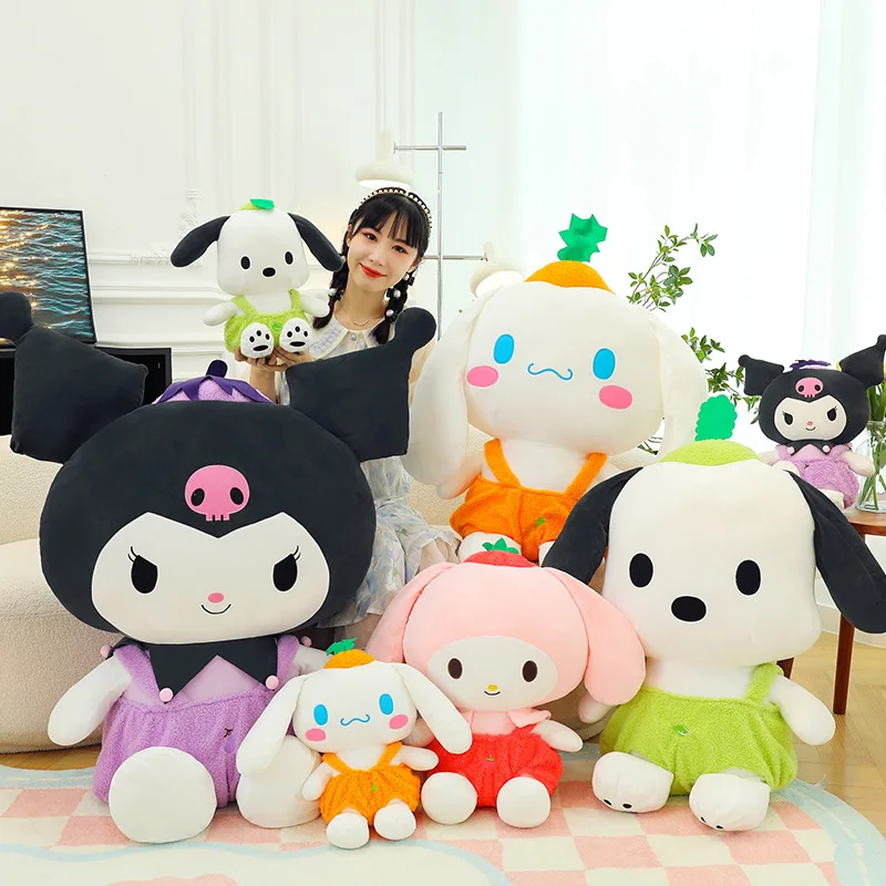 Plush Toys Kuromi Doll Cartoon Sanrio Vegetable Series Dolls Birthday Gift for Girlfriend Kuromi Cinnamoroll Cute Doll for Kids