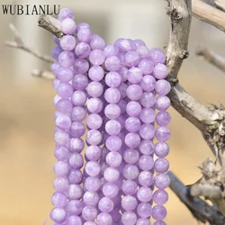 Meihan 6 8 10mm Natural Stone Lavender Amethyst Round Loose Beads For Jewelry Making DIY Necklace Bracelet Quartz Crimp End Bead
