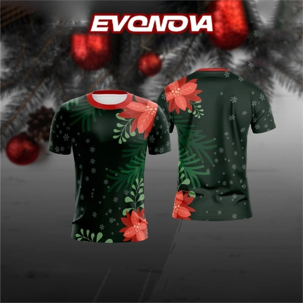 2026 عيد الميلاد السنة الجديدة مهرجان تي شيرت للرجال ثلاثية الأبعاد طباعة شجرة سانتا كلوز موضة تي شيرت في الهواء الطلق شارع الثلج شخصية القمم #3