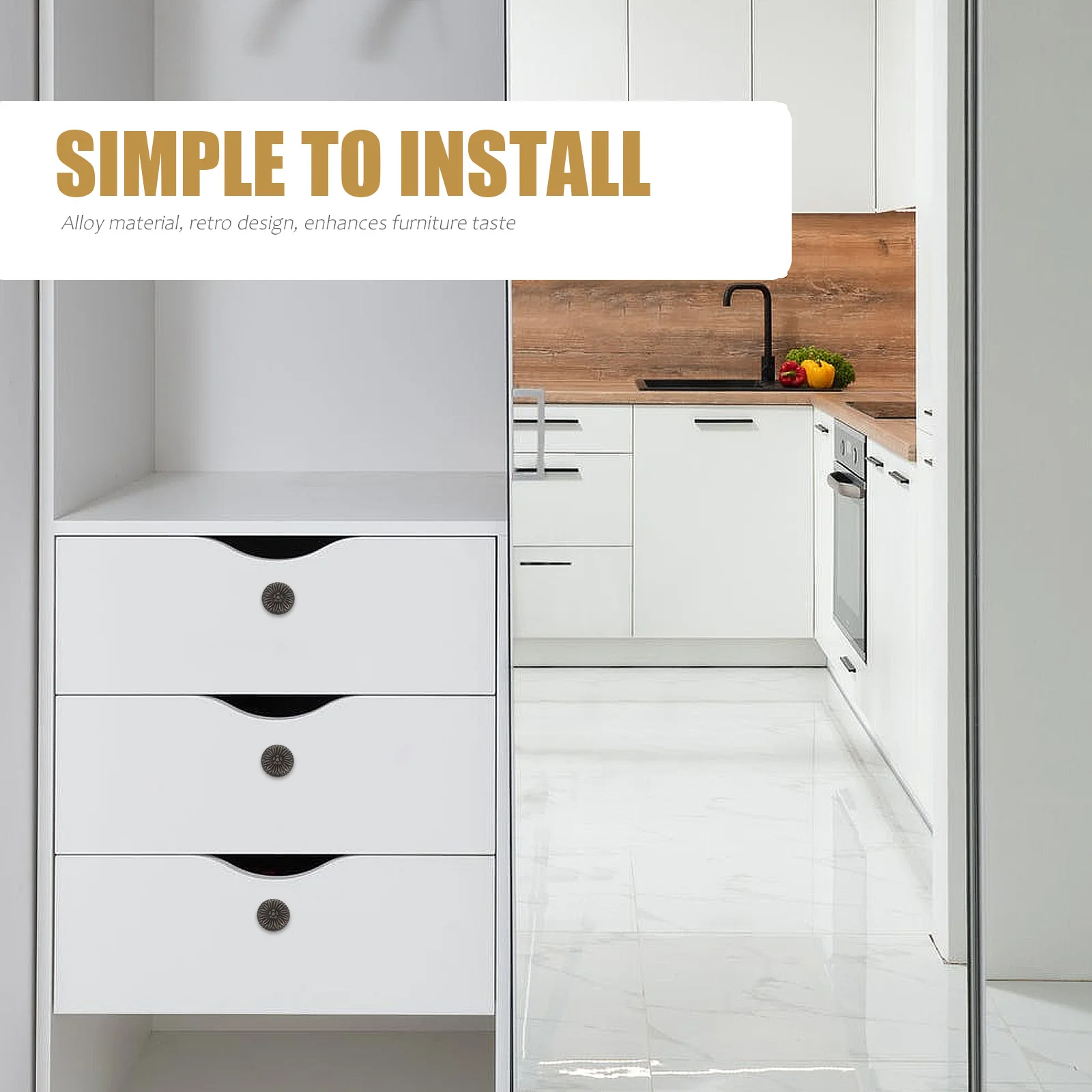 

20Pcs Vintage Zinc Alloy Drawer Pulls Handles Retro Style Cabinet Wardrobe Dresser Knobs Decorative Furniture Hardware