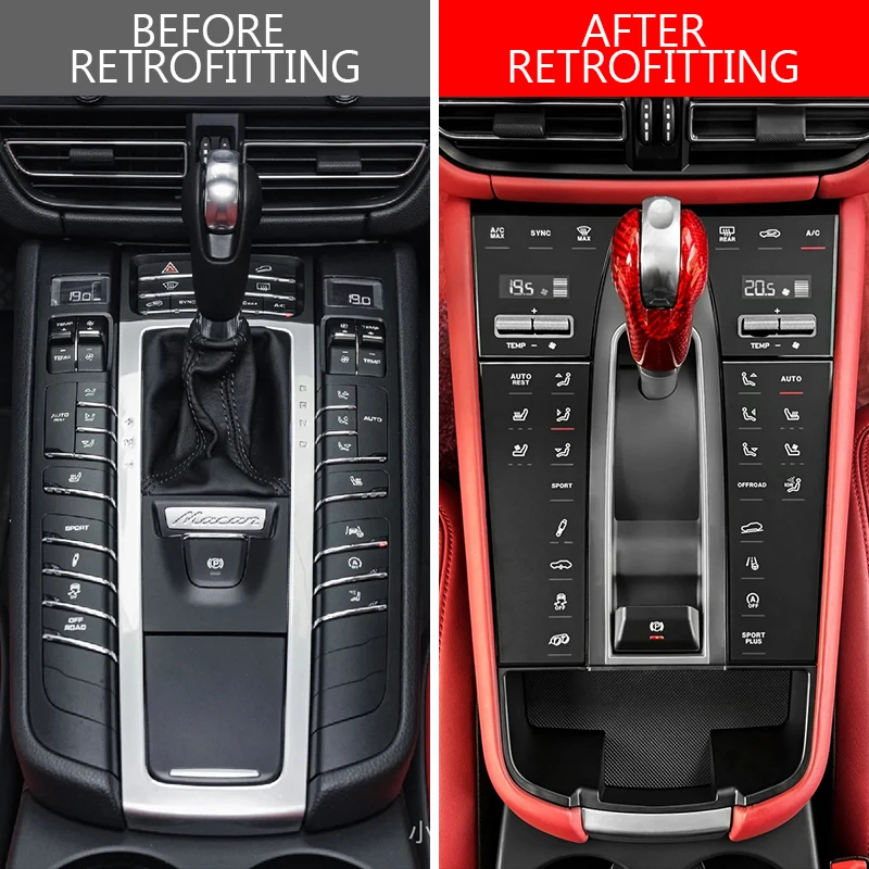 Damei 2014-2022 Car Upgrade 2023 LCD Shift Button Central Control Panel New Touch Mirror Saddle Panel For  Macan Upgrade Kit
