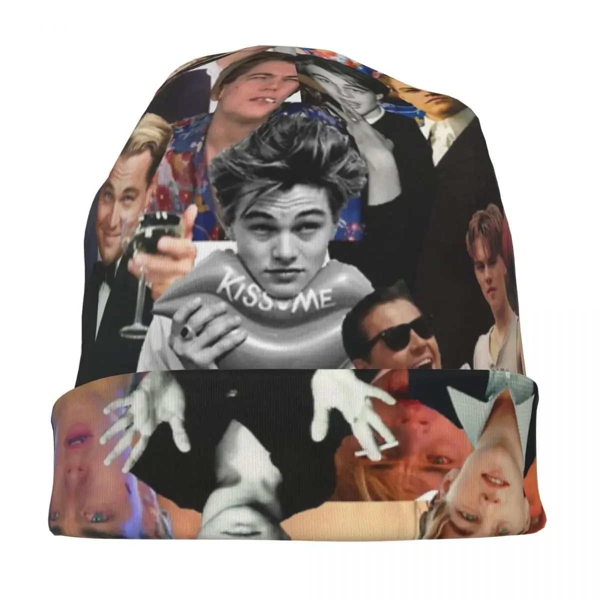Leonardo Dicaprio Collage Skullies Titanic 90s Beanies Cap Men Windproof Warm Dual-use Bonnet Knitting Hats image 6