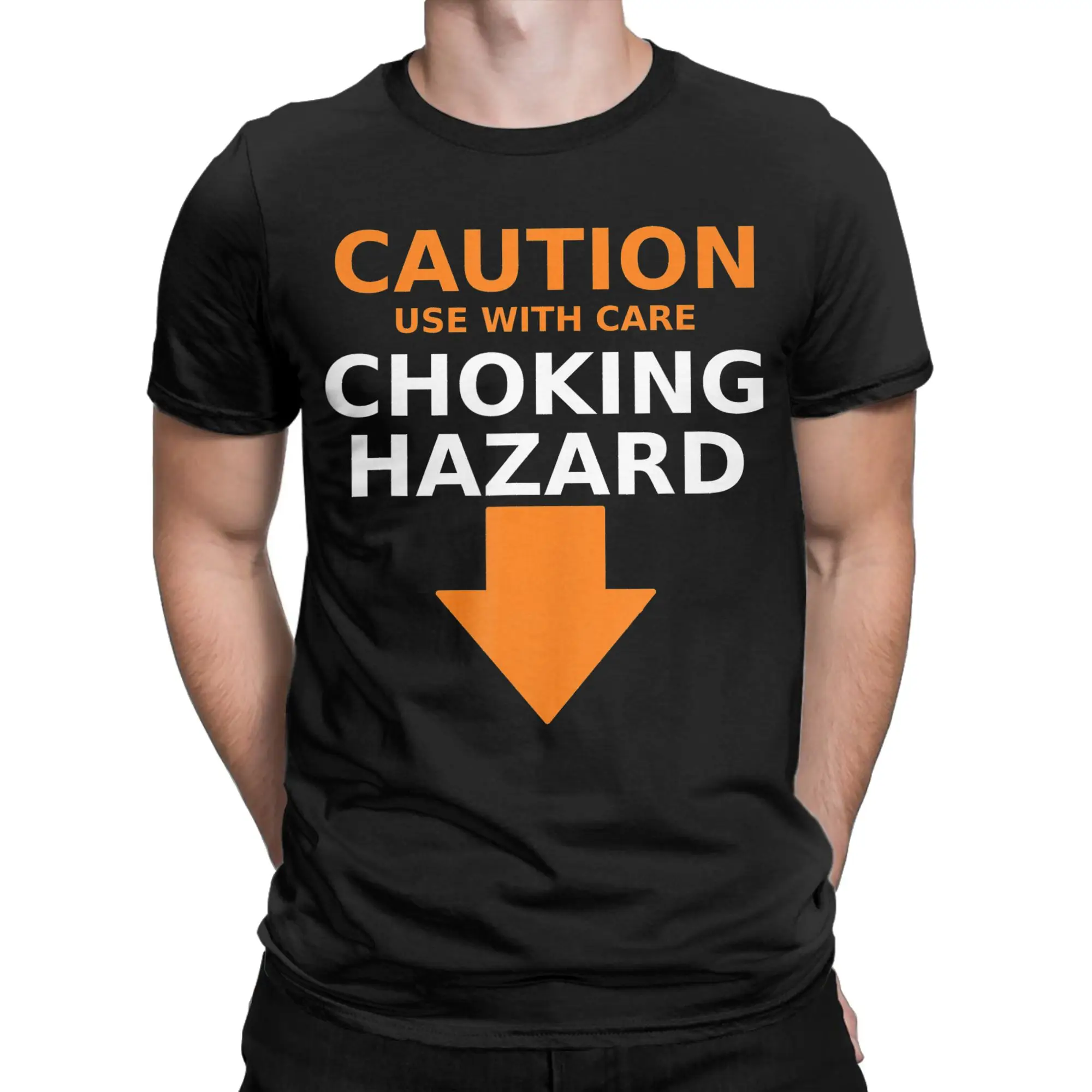 Men Women Graphic Printed Caution Choking Hazard  T Shirt Tee Pure Cotton  T-shirts Clothes