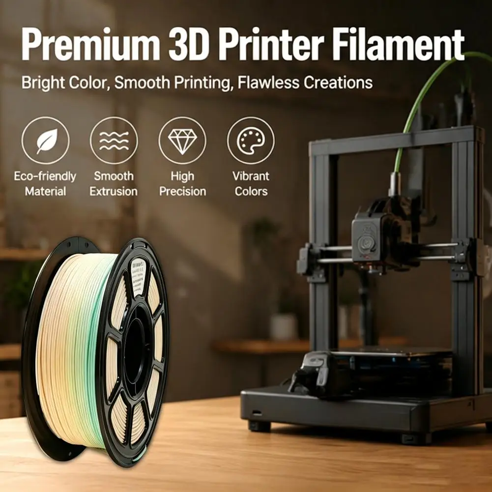 Matte Pla Filament 1kg 1.75mm Matte Rainbow Gradient Pla Filament 3d Printer Filament for Diy Projects Models Crafts Printing