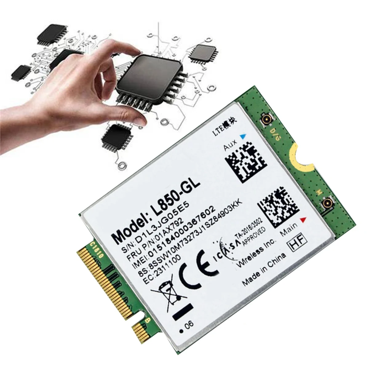 L850 Wifi Card + 2 Xantenne 01ax792 Ngff M.2 Module Voor