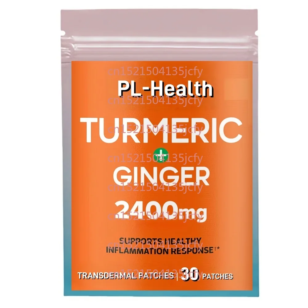 

30 трансдермальных пластырей с куркумином, черным перцем и имбирем для улучшенного впитывания, поддержка суставов