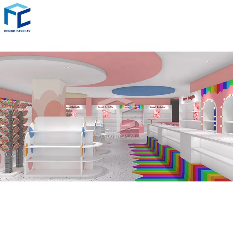 2025customized.Candy Shelf Display Furniture Mall Candy Store Display Sweet Sugar Store Fittings