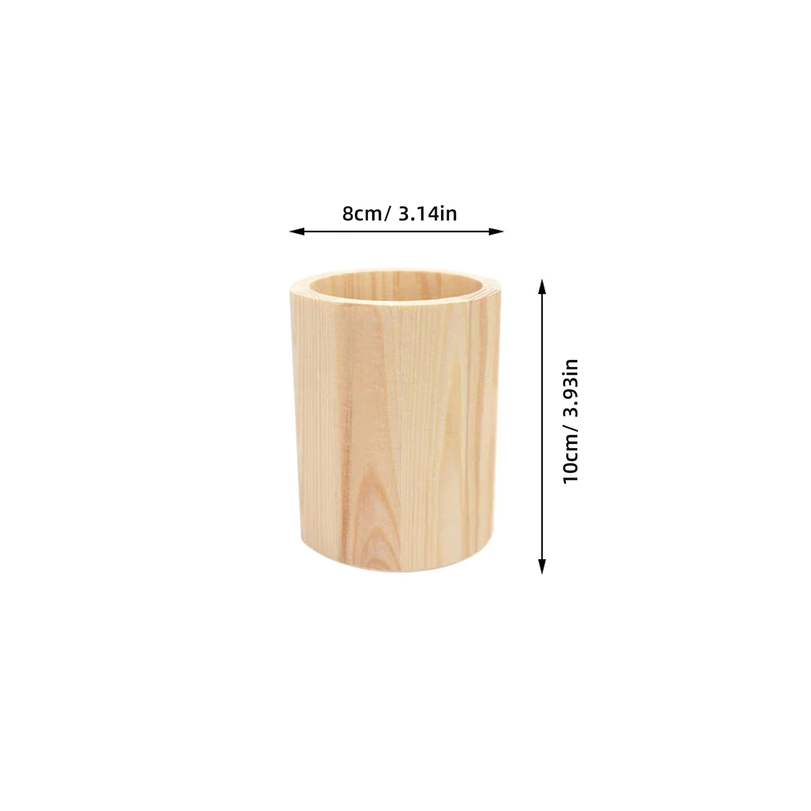 2 Pcs Pine Pen Holder Makeup Tools Pot Desktop Stationery Organizer Wood Container Food Brush Holders Child Mechanical Pencil