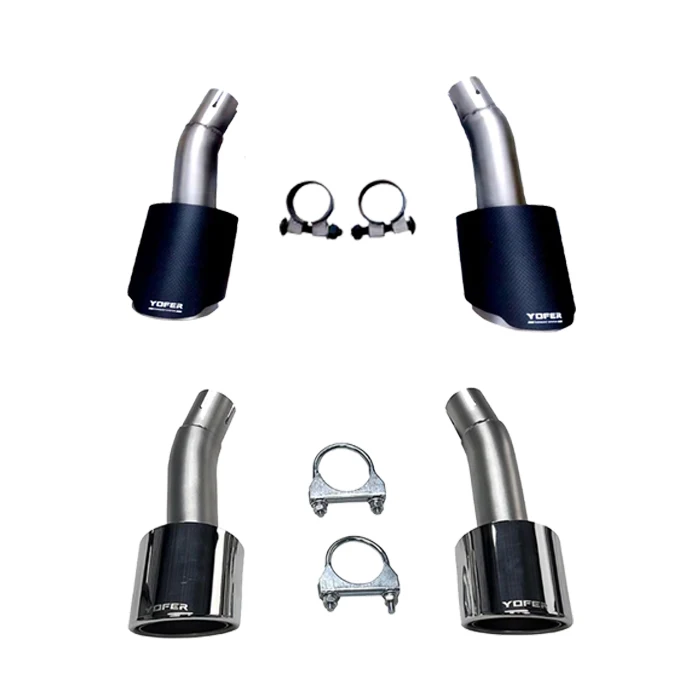 Yofer stainless steel carbon fiber tailpipe throat car parts bodykit tailpipe exhaust for civic