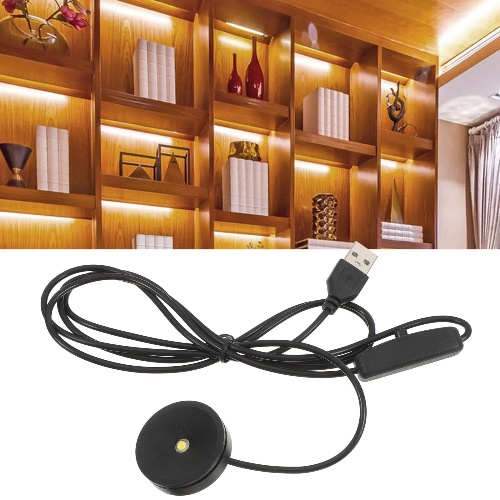 

LED Aluminum 5V USB Mini Diffuser for Desk Kitchen Cabinet Mini Black Led Diffuser 3W Neutral Under Cabinet Lighting 4000K