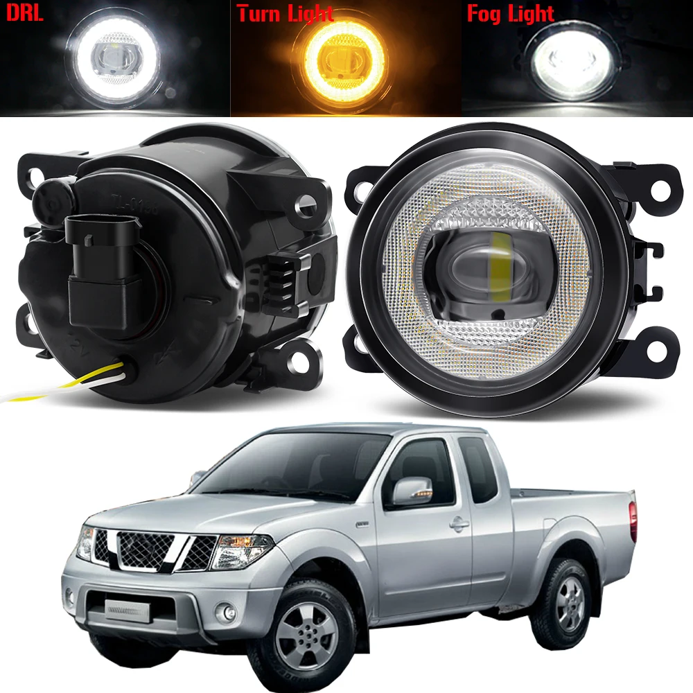 

3in1 Car Fog Light Assembly For Nissan Navara D40 2005-2012 30W LED Angel Eye DRL Fog Turn Signal Daytime Running Lamp H11 12V