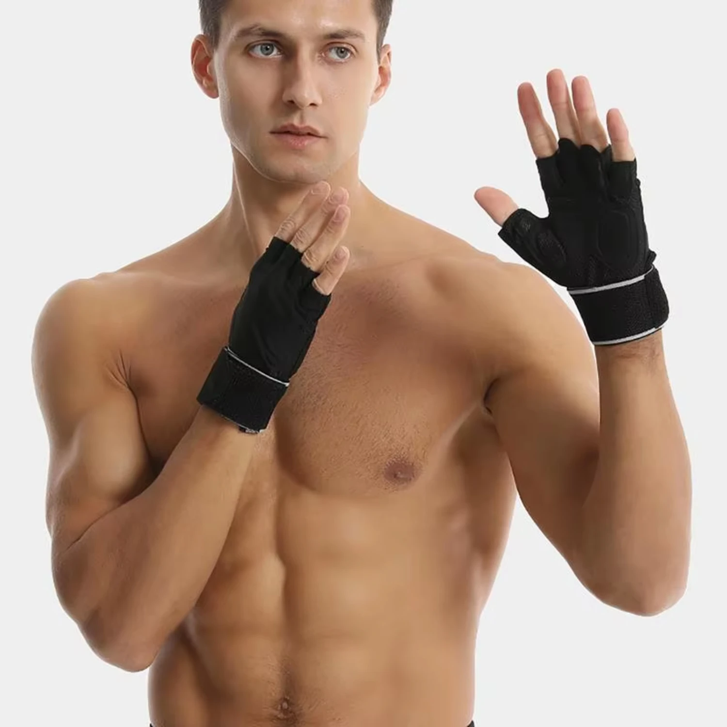 Exercise Gloves Adjustable Half-Finger Fitness Gloves Gym Hand Gloves With Excellent Grip &  Protection  Weightlifting