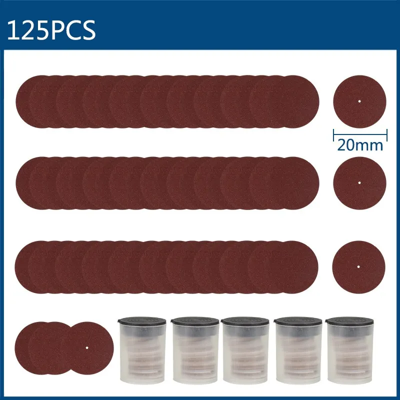 CMCP 125/150pcs Sandpaper 20mm Sanding Paper Set for Dremel Rotary Tool Metal Wood Polishing Accessories Sanding Disc