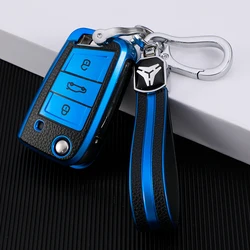 Auto Keychain For Volkswagen VW Golf 7 MK7 Tiguan MK2 for Skoda Octavia A7 kodiiq 2017 2018 2019 Leather TPU Car Key Case Cover