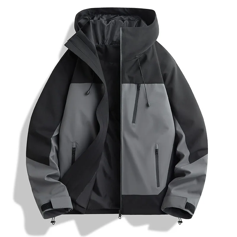 Men High Quality Windproof Jacket Hoodies Comfortable Versatile Coat Popular Basic Mountaineering Suit Hiking Jacket Windbreaker