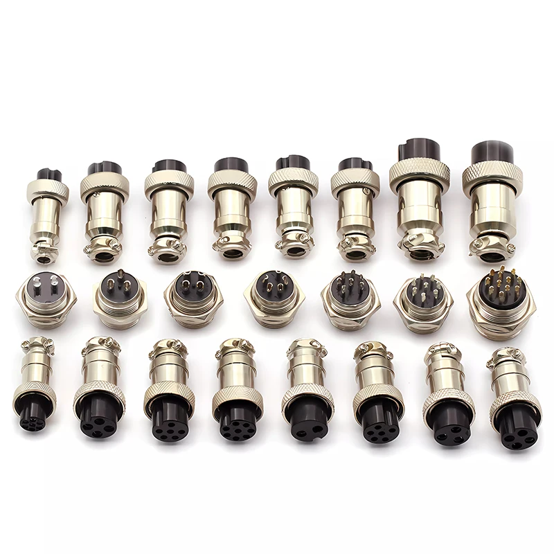 GX16 Durchgangssteckverbinder für Wandmontage, 2-10-poliger Stecker und Buchse, GX16 Luftfahrtstecker – Detail 2