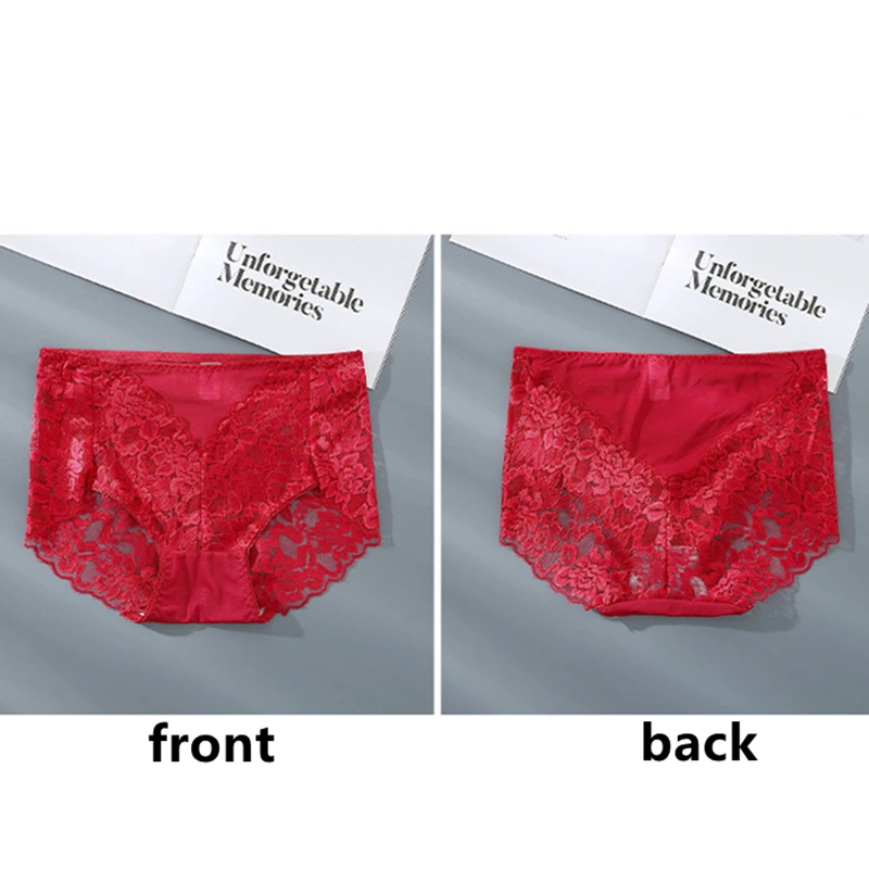 6pcs/set Lace sexy mesh women's Panties  mid-high waist underwear large size Lingerie for women briefs plus size 4xl 5xl bragas