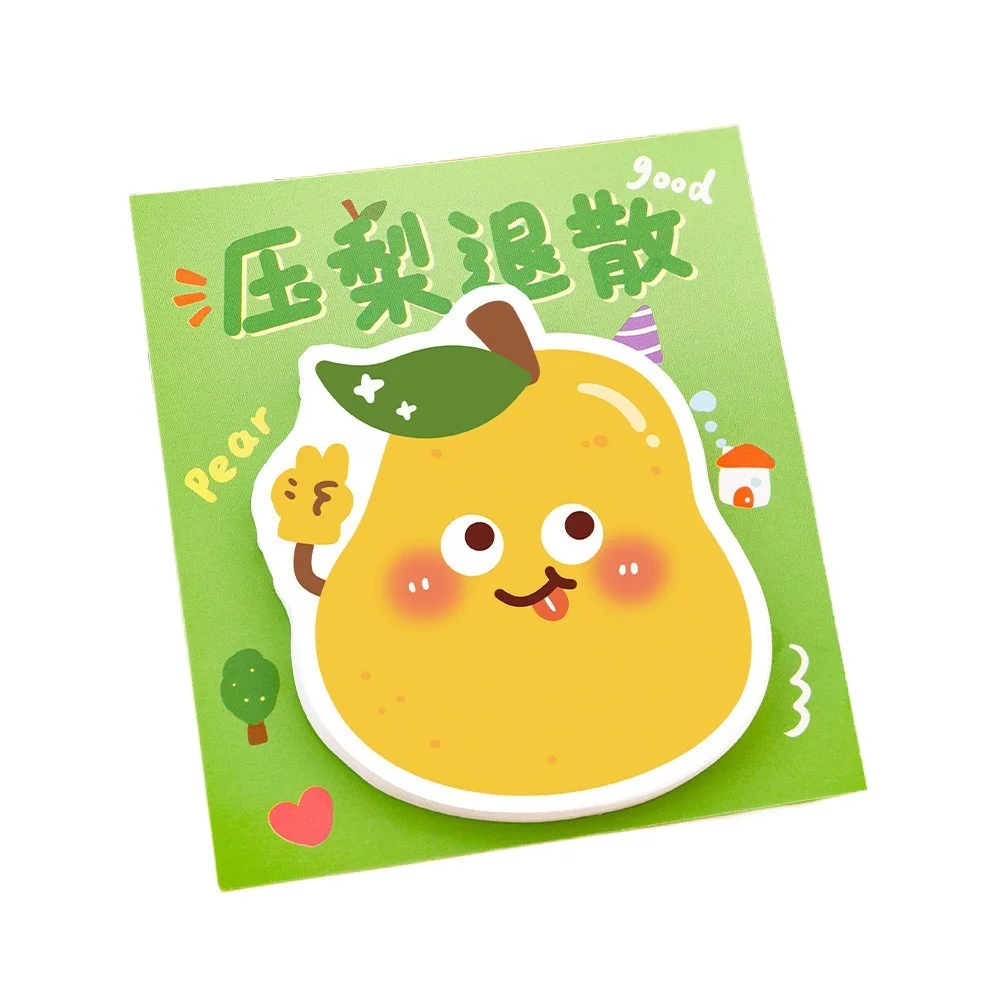 30Pcs/Set Paper Thickness Fruit Text Stickers Paper Strong Viscosity Notes Notepad Not Easily Damaged Sticky Notes Student