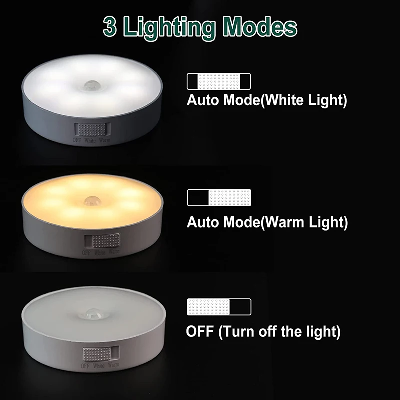 LED محس حركة ضوء ضوء الليل USB مصباح الليل القابلة لإعادة الشحن لخزانة المطبخ خزانة مصباح الدرج مصباح الخزانة