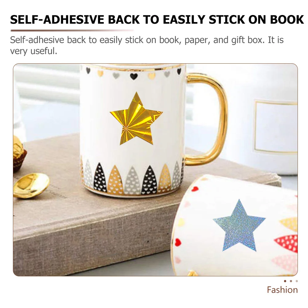 

500PCS 1.5inch Star Stickers Self Adhesive Decorative Seal Labels for Party Favors Gift Packaging Baking Supplies