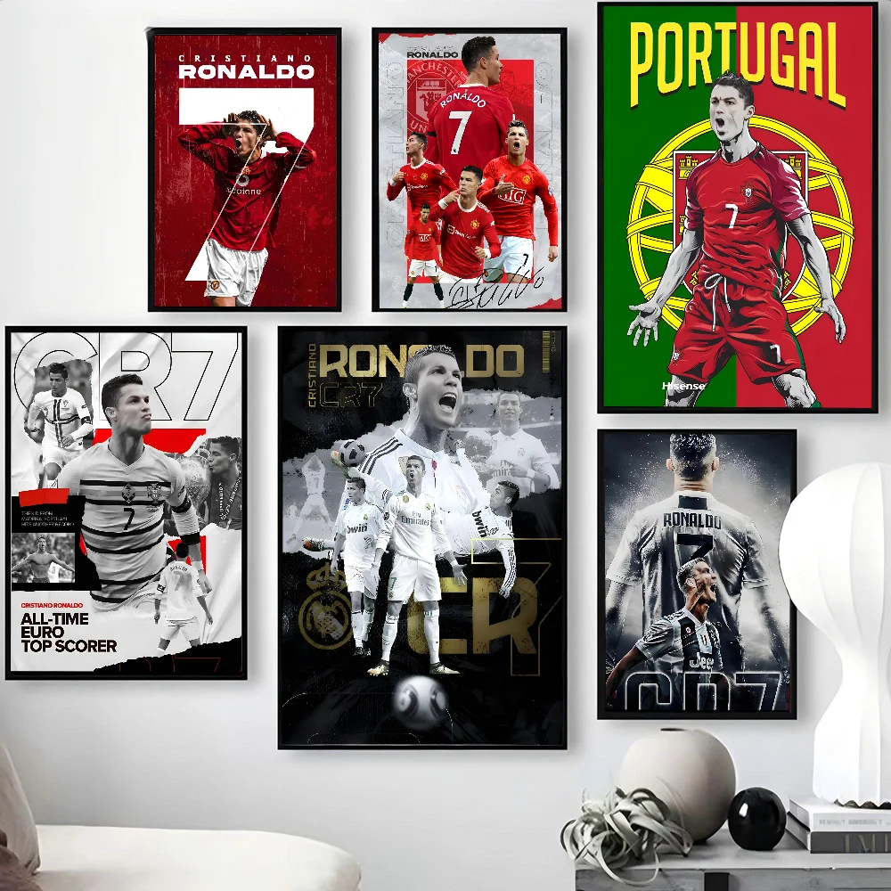 C-Cristiano R-Ronaldo CR7 Classic Vintage Poster Paper Print Home Living Room Bedroom Entrance Bar Cafe Art Painting Decoration