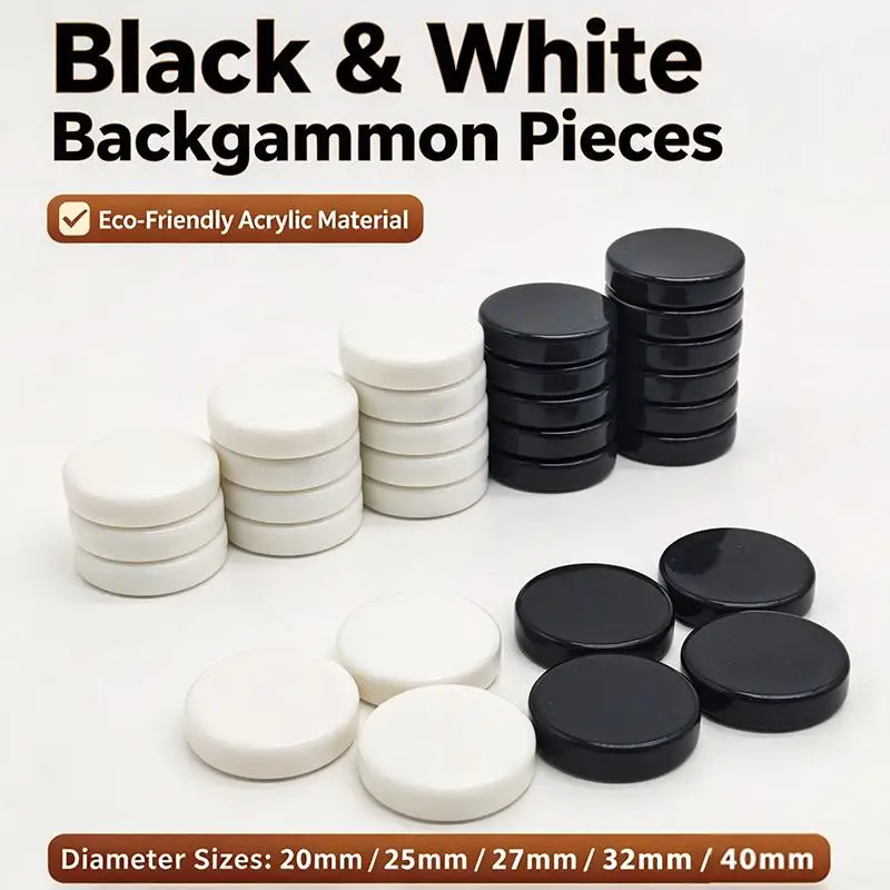 15 Pcs Backgammon Draughts Acrylic Round Multi Color Western Chess Checkers For Home Table Games