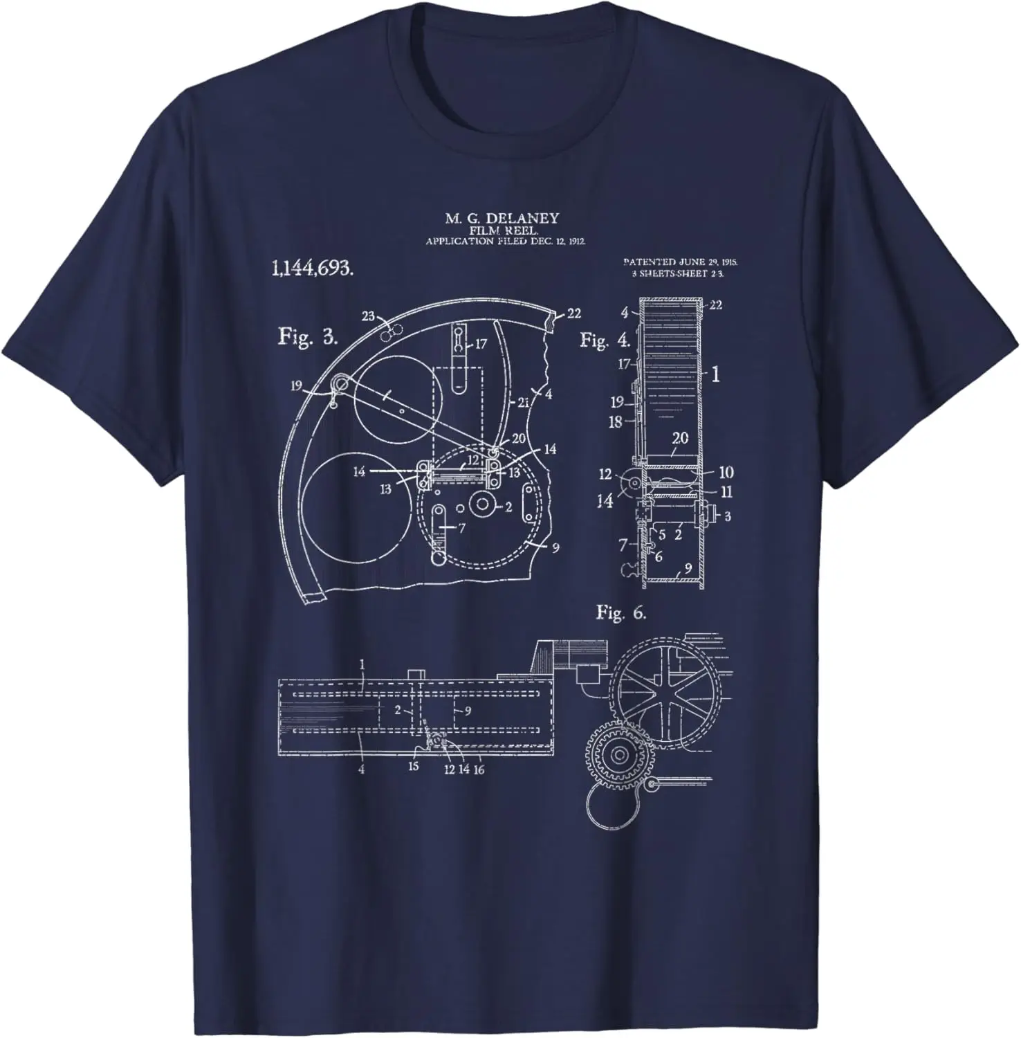 Film Reel Patent Retro Vintage Camera Filmmaker Filmmaking T-Shirt