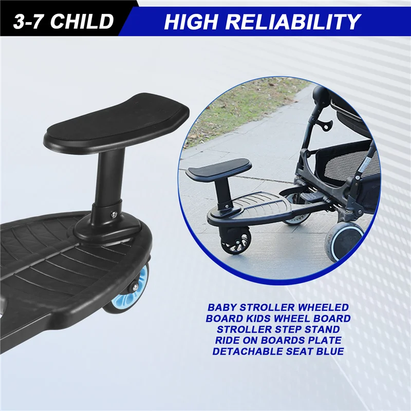 

Baby Stroller Wheeled Board Kids Wheel Board Stroller Step Stand Ride On Boards Plate Detachable Seat-AA02