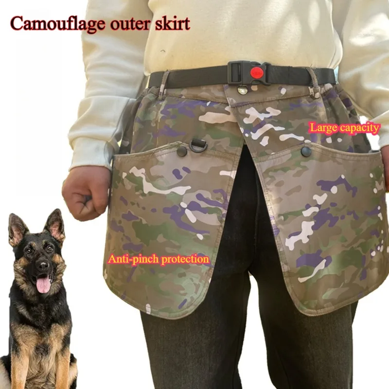 

Камуфляжная внешняя юбка для дрессировки собак, водонепроницаемая и устойчивая к царапинам поясная сумка с несколькими карманами, уличный фартук для дрессировки собак