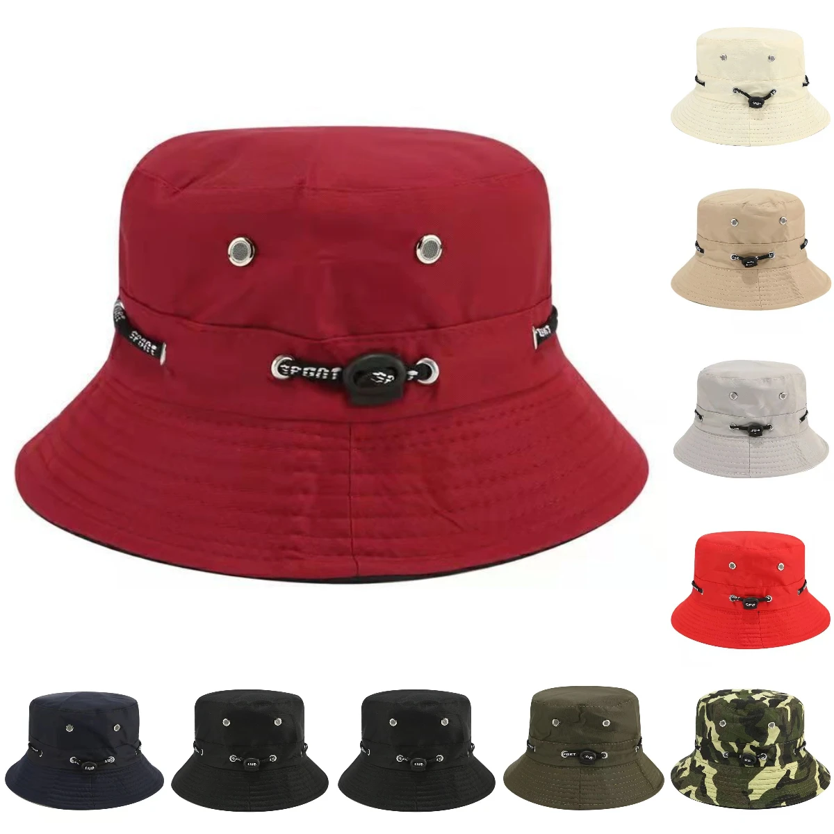 Stringed Fisherman Hat Foldable Breathable Sun Protection Bucket Hat for Men Women Girls Summer Travel Sport Hiking Beach Hat