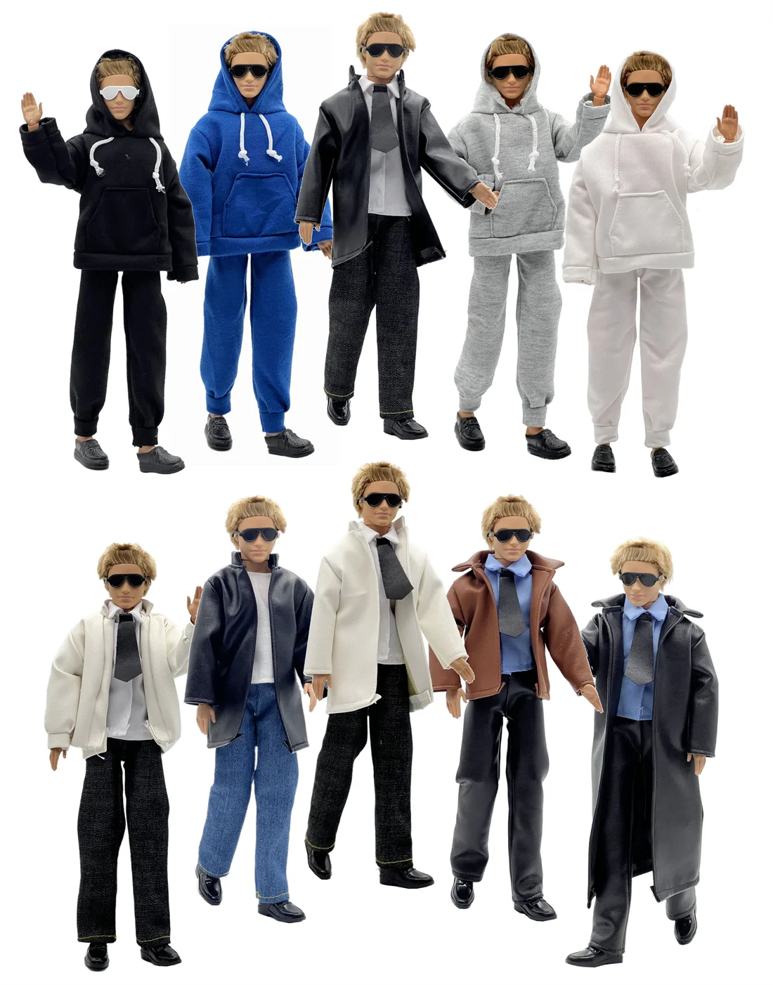 1 Set Ken Cloth Handmade Handsome Doll Accessories Casual Wear Suit for 30cm 12inch Ken Doll Kids GiftA1