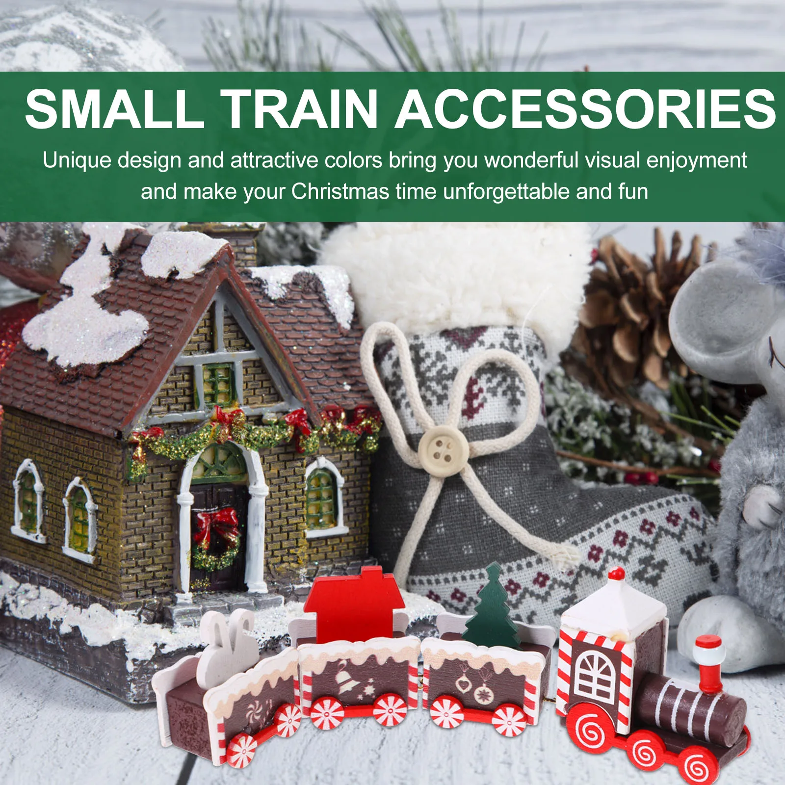 

Christmas Ornament Small Train Table Decorations Party Centerpieces Craft Child