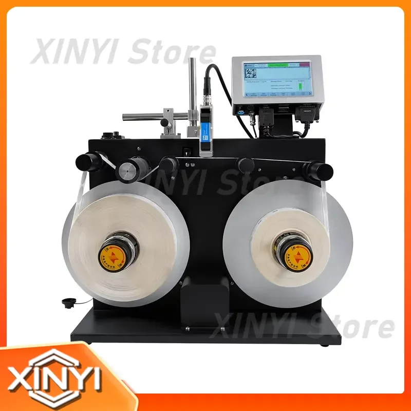 DOCOD OEM/ODM XF30 Automatic Sticker Printing Machine Desktop Label Applicator Rewinder Flat Labeling Machine