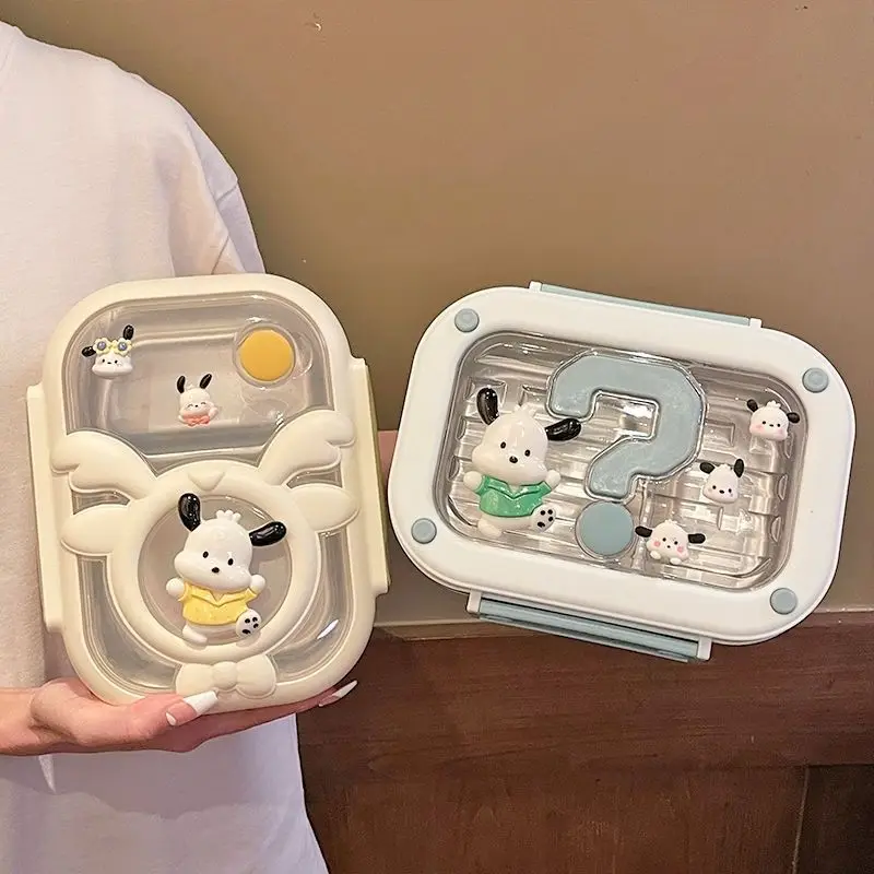 Hot Sanrios Hello Kitty Cartoon Lunch Box Pochacco Pacha Dog Crisper Sus304 Cute Lunch Box Kids Home Office Portable Rice Bowl