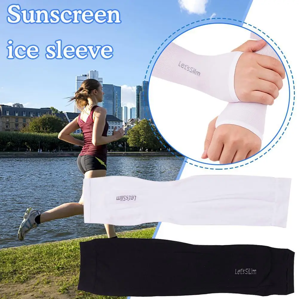 Sunscreen Ice Sleeves Anti-UV Long Ice Silk Sleeves Nylon Sunscreen Universal For Men Women Outdoor Cycling Arm Protection Tool