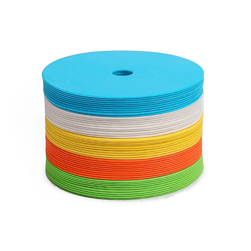 

10 pcs flat perforated landmark mats markers soccer training equipment obstacles barricades landmark mats