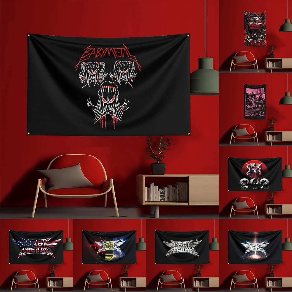 Customize 3x5 Ft Babymetal Band Concert Flag Polyester Printed Cars Flags Banner Tapestry for Room Garage Decor Concert Flag