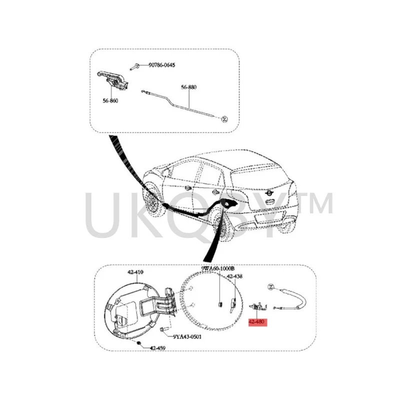 B09556890EL1 Suitable for Ma zd a 323 Fumeilaihai Fuxing Pulima Fuel tank cover opener Fuel cap opener