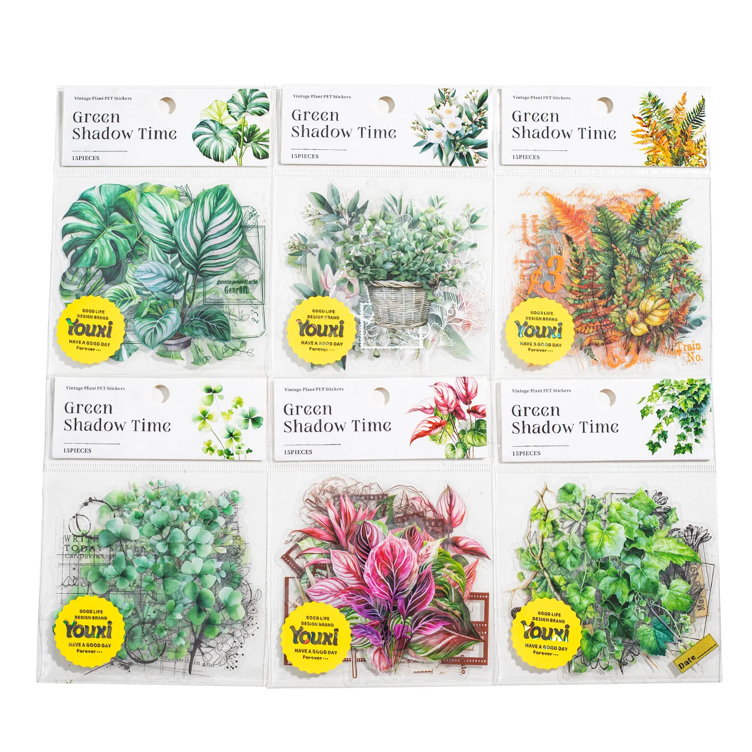 

24sets/lot Kawaii Stationery Stickers Green Shadow Time Diary Decorative Stickers Scrapbooking Craft Stickers