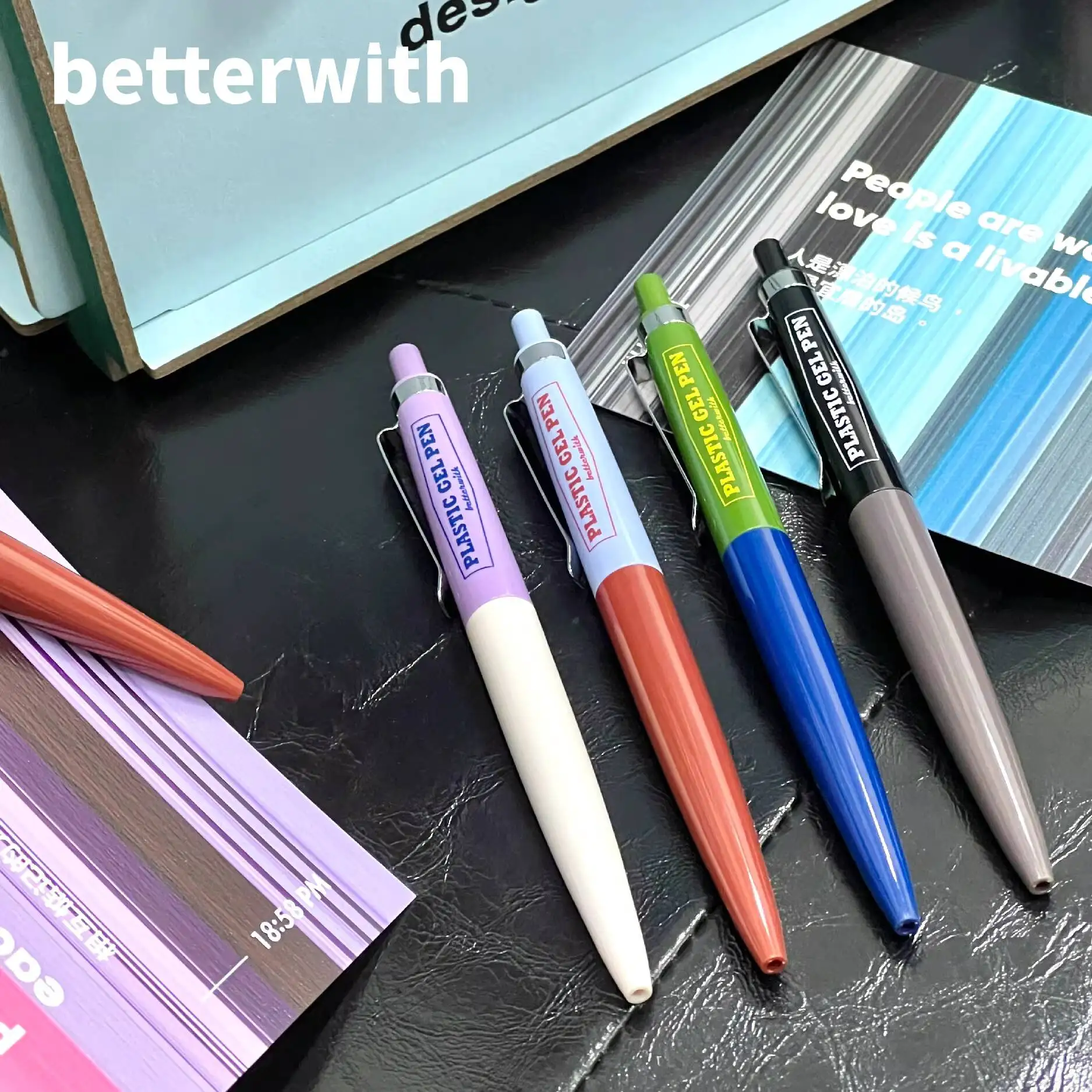 

Гелевая ручка Roaming Series Color Block в индустриальном стиле с пулевидным наконечником, гладким чернильным стержнем 0,5 мм, черная, из АБС-пластика