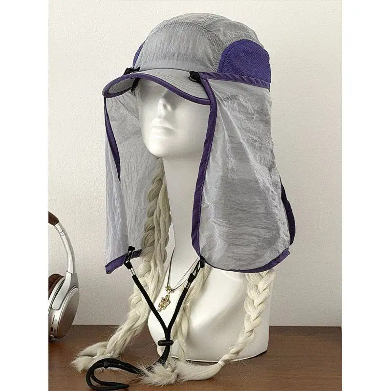 Men Women Removable Neck Flap Sun Cap Summer Quick Dry Breathable Peaked Hat Outdoor Hiking Fishing Cycling Shawl Baseball Caps