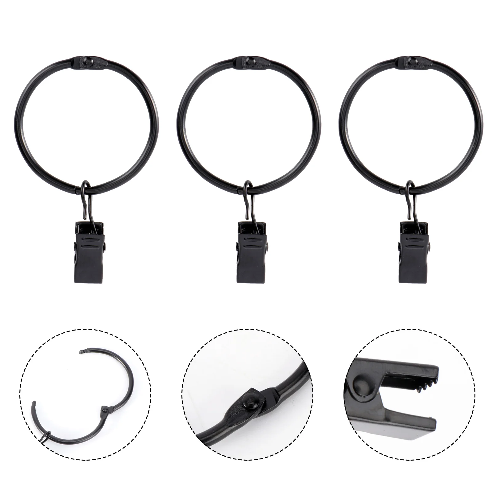 Curtain Ring Fittings Hook Clip Metal Curtains Clasp Buckle Rings Home Hanging Grommet Rod