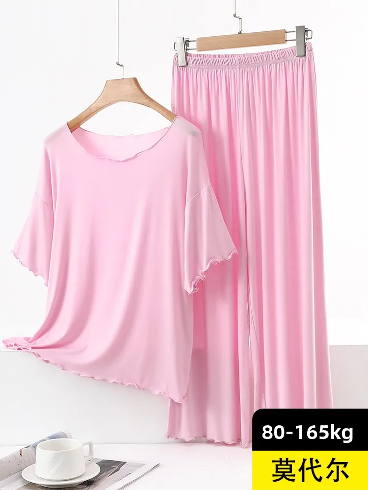 يوليو الغزلان مشروط الصيف خفيفة الوزن ort Sve Spwear مجموعة عادية فضفاضة تناسب حجم كبير ملابس المنزل قطعتين فرقة #2