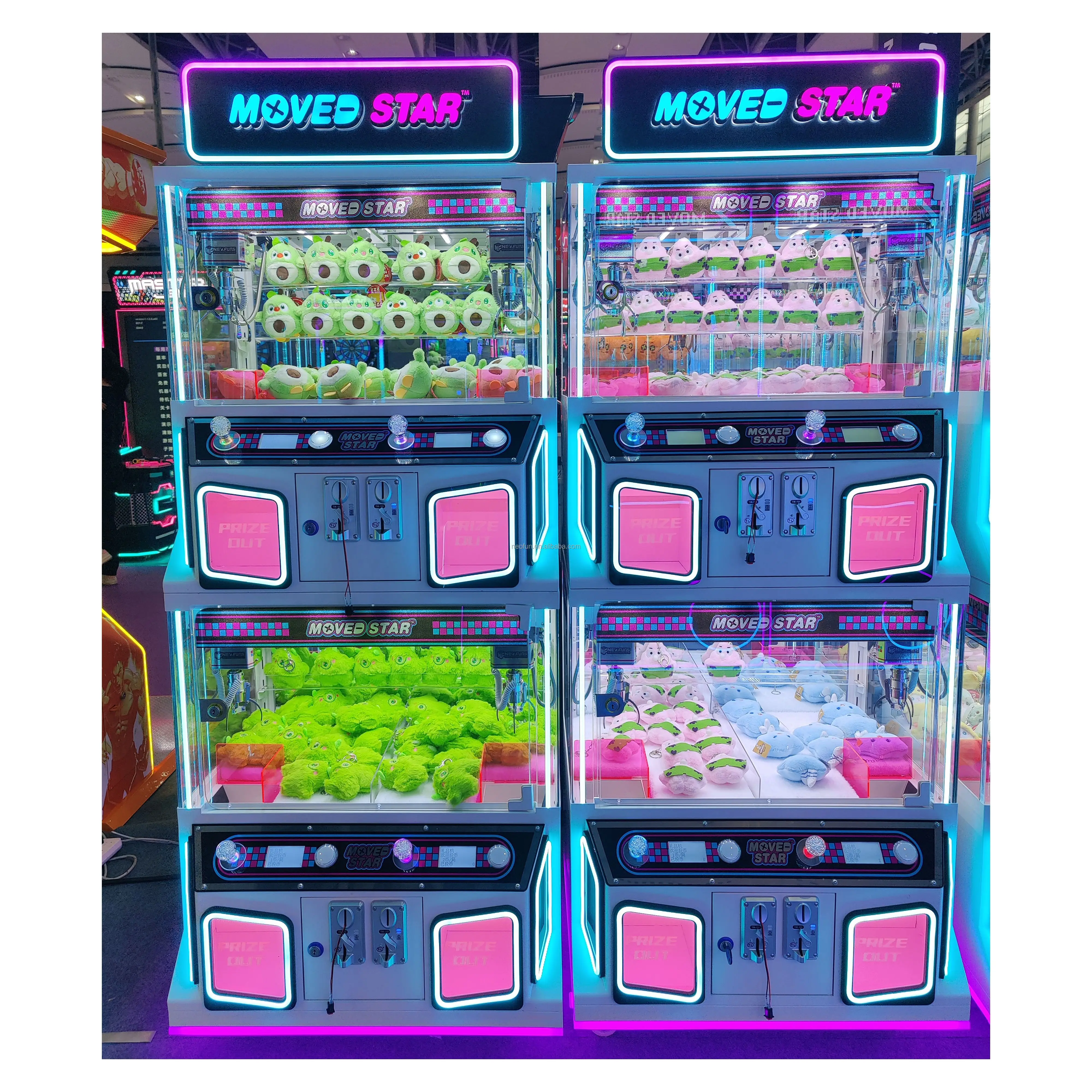 

Neofuns Custom Australia Arcade 4-Player Stuffed Animal Toy Kids Claw Crane Machine with Bill Acceptor Customizable Doll Machine