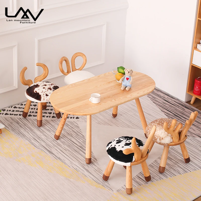 Preschool Children Wooden Furniture Sets Classic Table And Chairs Activity Kids Table And Chair Set